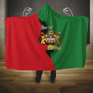 Malawi Flag Map Hooded Blanket Simple Malawi Emblem Coat of Arms - African Pride