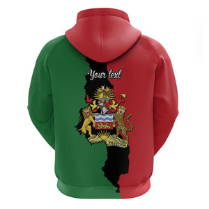 Malawi Flag Map Hoodie Simple Malawi Emblem Coat of Arms - African Pride