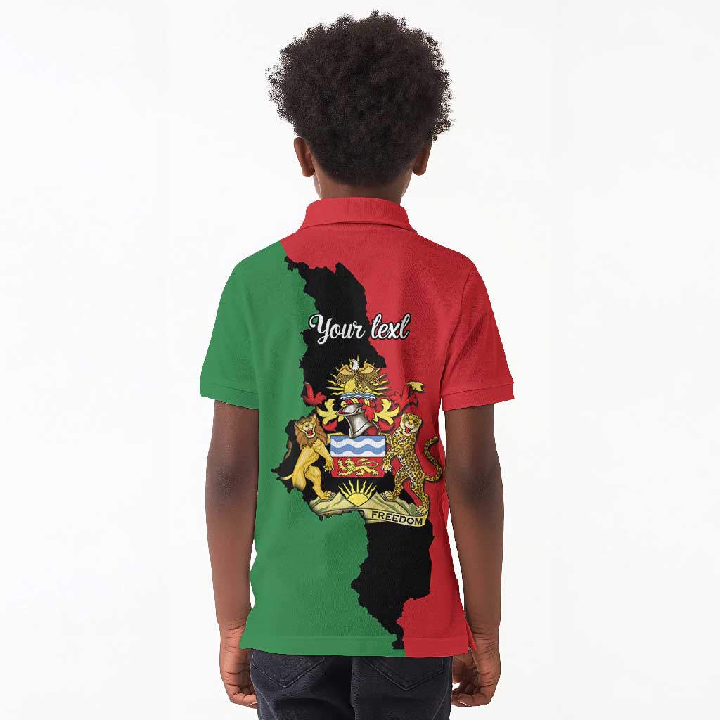 Malawi Flag Map Kid Polo Shirt Simple Malawi Emblem Coat of Arms - African Pride