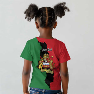 Malawi Flag Map Kid T shirt Simple Malawi Emblem Coat of Arms - African Pride
