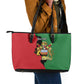 Malawi Flag Map Leather Tote Bag Simple Malawi Emblem Coat of Arms - African Pride