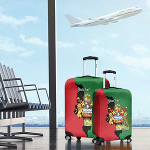 Malawi Flag Map Luggage Cover Simple Malawi Emblem Coat of Arms - African Pride