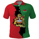 Malawi Flag Map Polo Shirt Simple Malawi Emblem Coat of Arms - African Pride