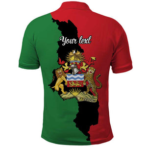 Malawi Flag Map Polo Shirt Simple Malawi Emblem Coat of Arms - African Pride
