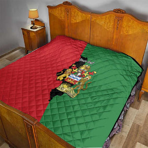 Malawi Flag Map Quilt Simple Malawi Emblem Coat of Arms - African Pride