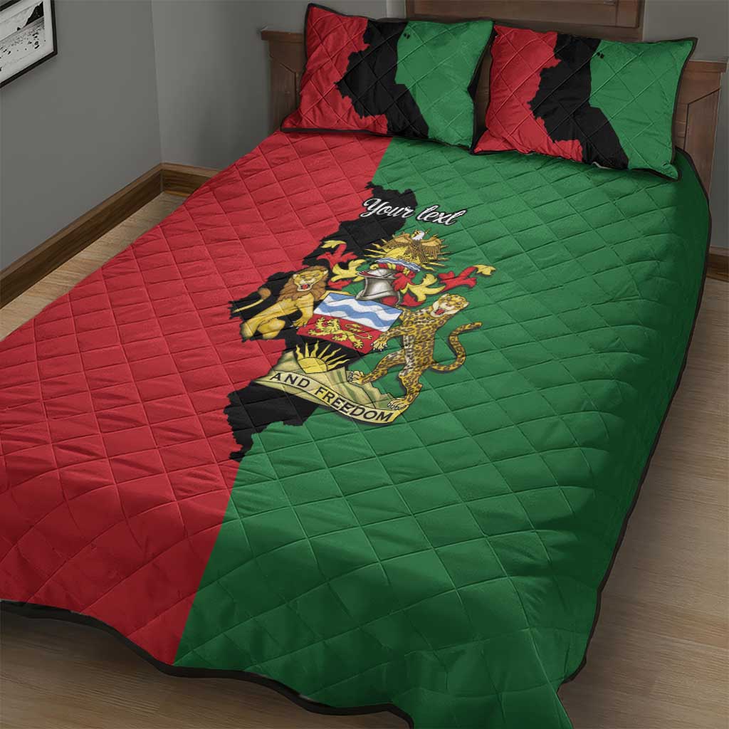 Malawi Flag Map Quilt Bed Set Simple Malawi Emblem Coat of Arms - African Pride