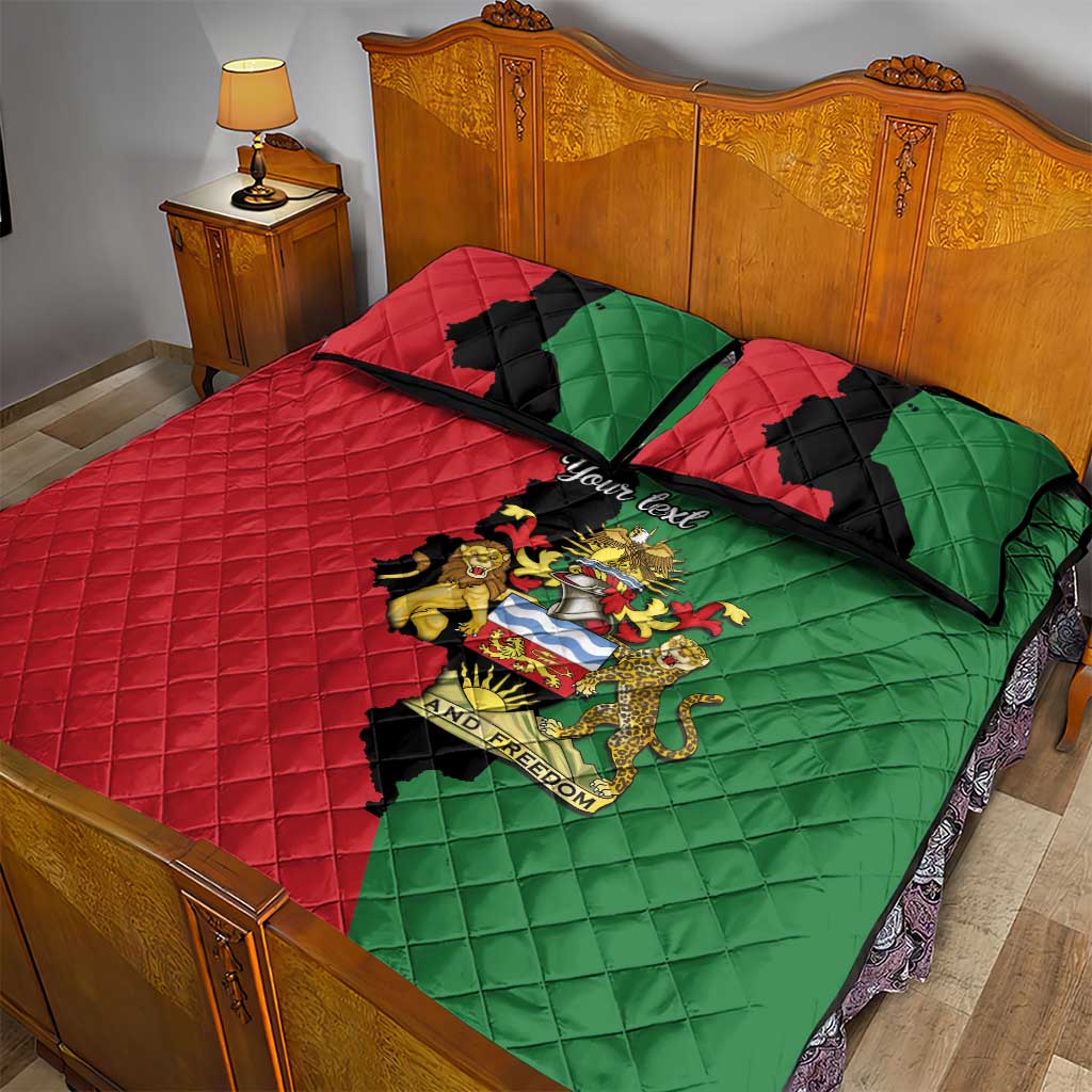 Malawi Flag Map Quilt Bed Set Simple Malawi Emblem Coat of Arms - African Pride