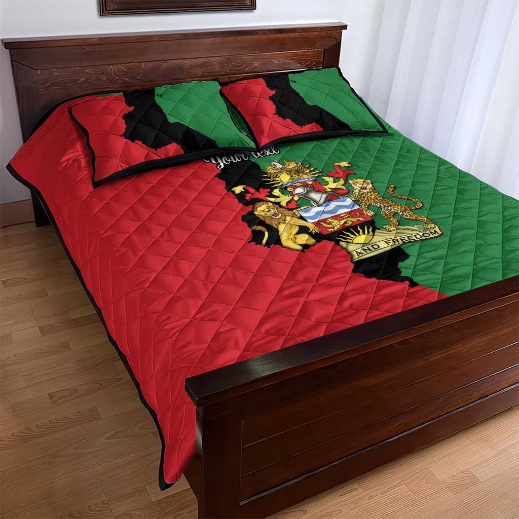 Malawi Flag Map Quilt Bed Set Simple Malawi Emblem Coat of Arms - African Pride