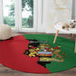 Malawi Flag Map Round Carpet Simple Malawi Emblem Coat of Arms - African Pride