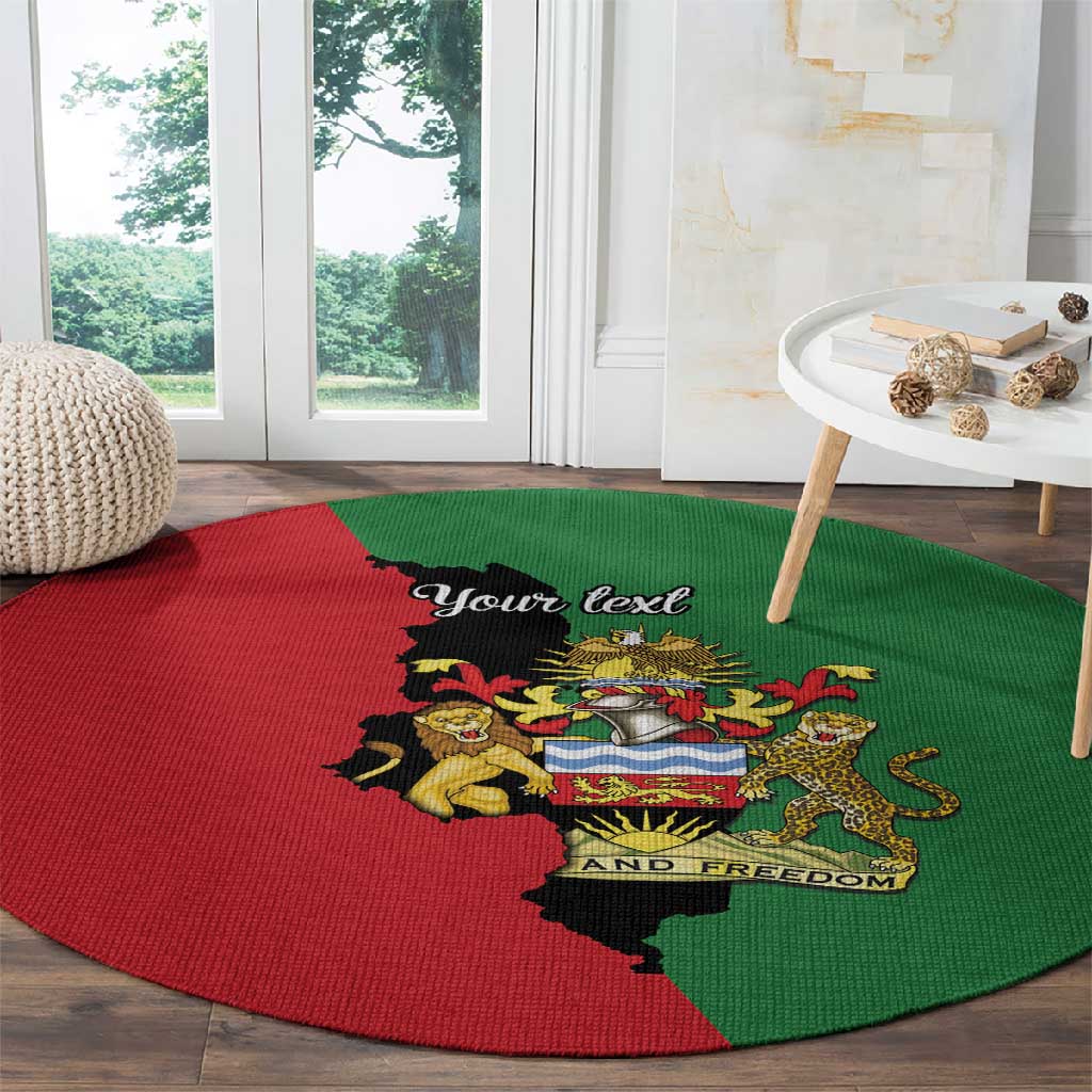 Malawi Flag Map Round Carpet Simple Malawi Emblem Coat of Arms - African Pride