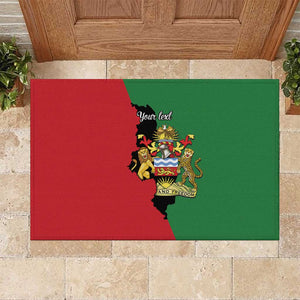Malawi Flag Map Rubber Doormat Simple Malawi Emblem Coat of Arms - African Pride