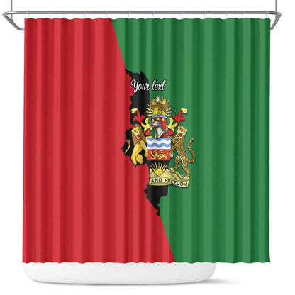 Malawi Flag Map Shower Curtain Simple Malawi Emblem Coat of Arms - African Pride