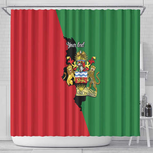 Malawi Flag Map Shower Curtain Simple Malawi Emblem Coat of Arms - African Pride
