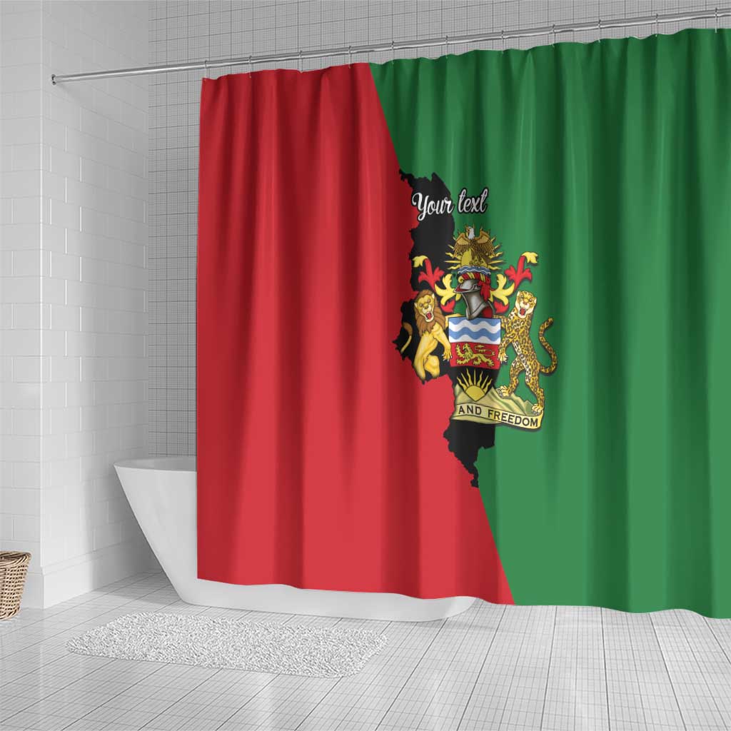 Malawi Flag Map Shower Curtain Simple Malawi Emblem Coat of Arms - African Pride