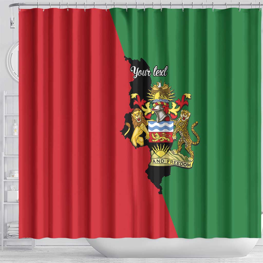 Malawi Flag Map Shower Curtain Simple Malawi Emblem Coat of Arms - African Pride