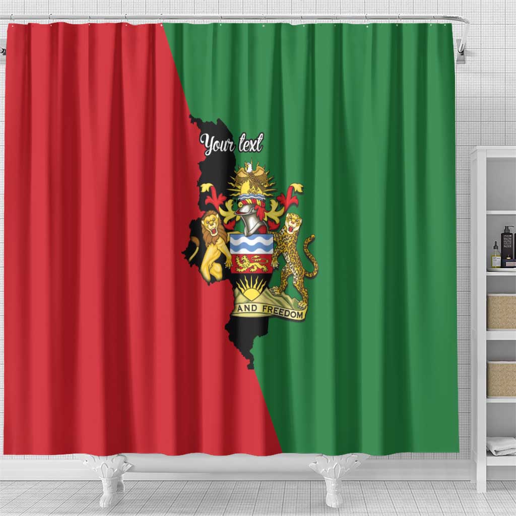 Malawi Flag Map Shower Curtain Simple Malawi Emblem Coat of Arms - African Pride
