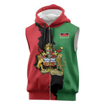 Malawi Flag Map Sleeveless Zip Hoodie Simple Malawi Emblem Coat of Arms - African Pride