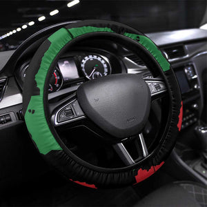 Malawi Flag Map Steering Wheel Cover Simple Malawi Emblem Coat of Arms - African Pride