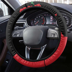 Malawi Flag Map Steering Wheel Cover Simple Malawi Emblem Coat of Arms - African Pride