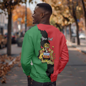 Malawi Flag Map Sweatshirt Simple Malawi Emblem Coat of Arms - African Pride