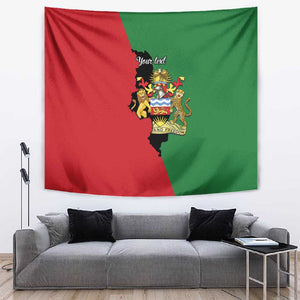 Malawi Flag Map Tapestry Simple Malawi Emblem Coat of Arms - African Pride