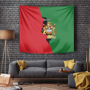 Malawi Flag Map Tapestry Simple Malawi Emblem Coat of Arms - African Pride