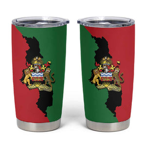 Malawi Flag Map Tumbler Cup Simple Malawi Emblem Coat of Arms - African Pride