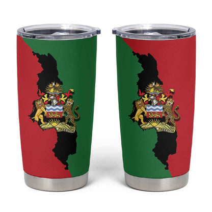 Malawi Flag Map Tumbler Cup Simple Malawi Emblem Coat of Arms - African Pride