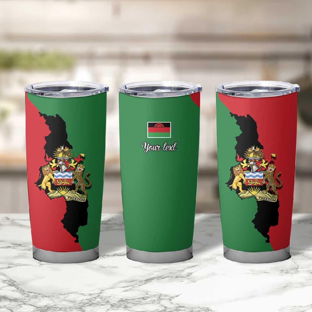 Malawi Flag Map Tumbler Cup Simple Malawi Emblem Coat of Arms - African Pride