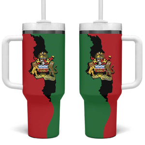 Malawi Flag Map Tumbler With Handle Simple Malawi Emblem Coat of Arms - African Pride