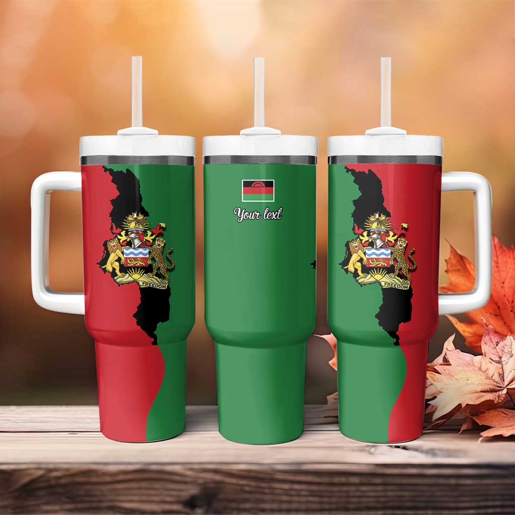 Malawi Flag Map Tumbler With Handle Simple Malawi Emblem Coat of Arms - African Pride