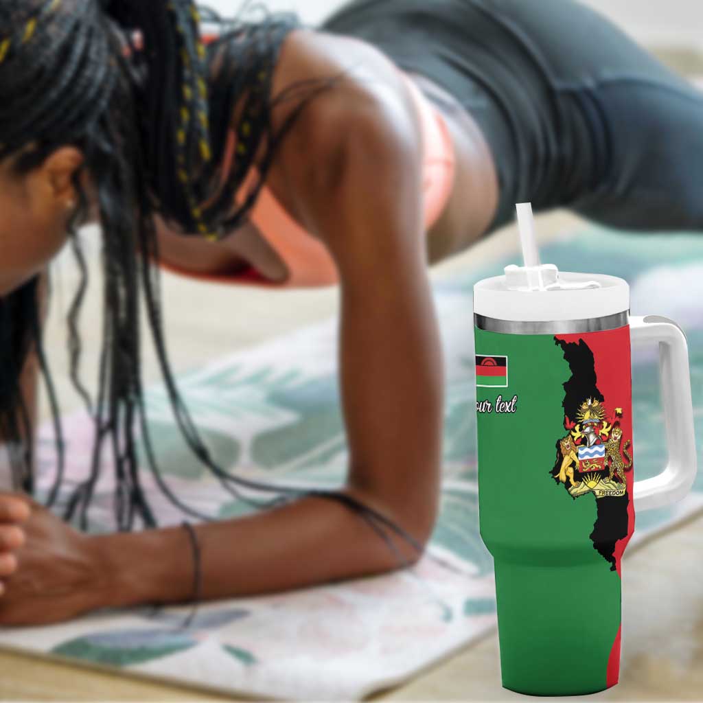 Malawi Flag Map Tumbler With Handle Simple Malawi Emblem Coat of Arms - African Pride