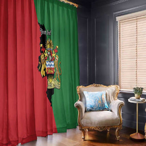 Malawi Flag Map Window Curtain Simple Malawi Emblem Coat of Arms - African Pride