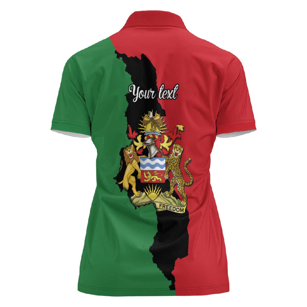 Malawi Flag Map Women Polo Shirt Simple Malawi Emblem Coat of Arms - African Pride