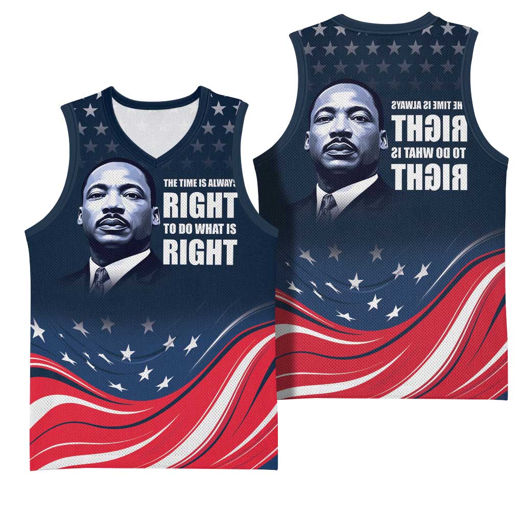 Honor MLK African-American Civil Rights Leaders Basketball Jersey The Time Is Always Right To Do What Is Right - African Pride