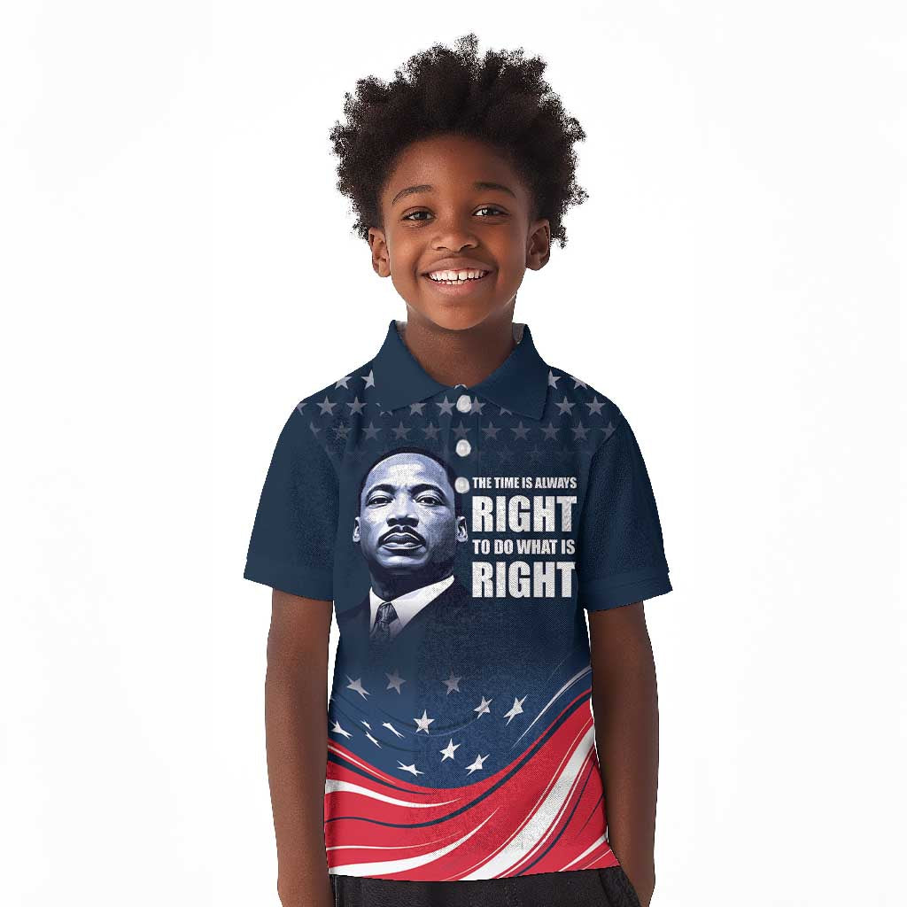 Honor MLK African-American Civil Rights Leaders Kid Polo Shirt The Time Is Always Right To Do What Is Right