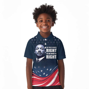 Honor MLK African-American Civil Rights Leaders Kid Polo Shirt The Time Is Always Right To Do What Is Right