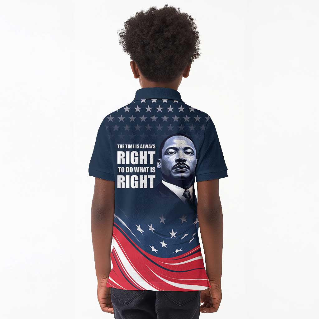Honor MLK African-American Civil Rights Leaders Kid Polo Shirt The Time Is Always Right To Do What Is Right