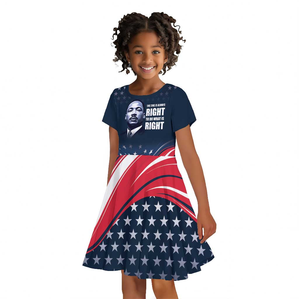 Honor MLK African-American Civil Rights Leaders Kid Short Sleeve Dress The Time Is Always Right To Do What Is Right