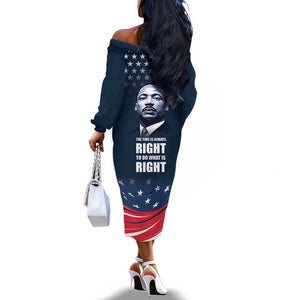 Honor MLK African-American Civil Rights Leaders Off The Shoulder Long Sleeve Dress The Time Is Always Right To Do What Is Right