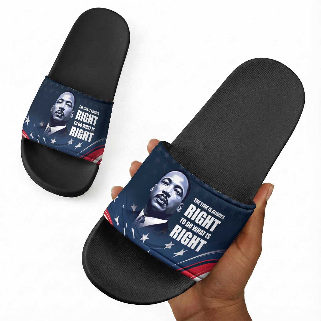 Honor MLK African-American Civil Rights Leaders Slide Sandals The Time Is Always Right To Do What Is Right