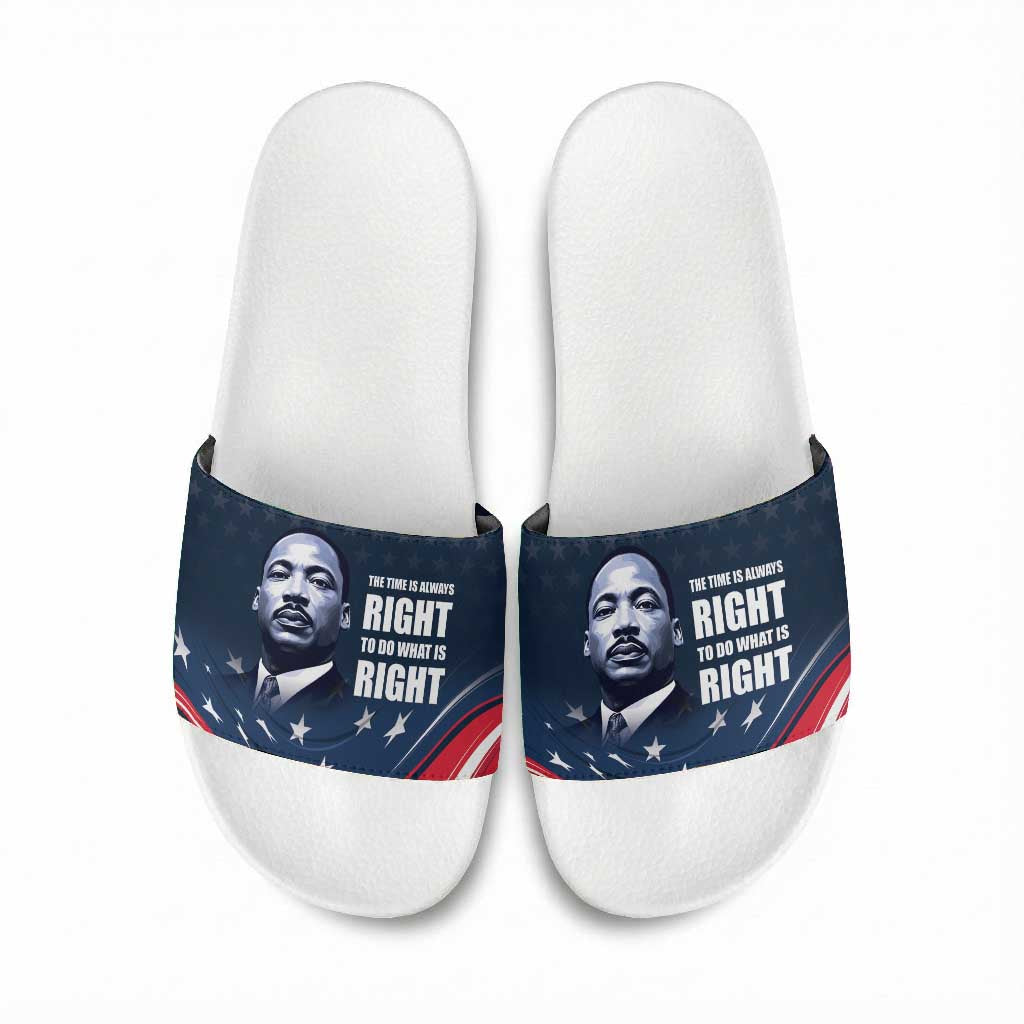 Honor MLK African-American Civil Rights Leaders Slide Sandals The Time Is Always Right To Do What Is Right