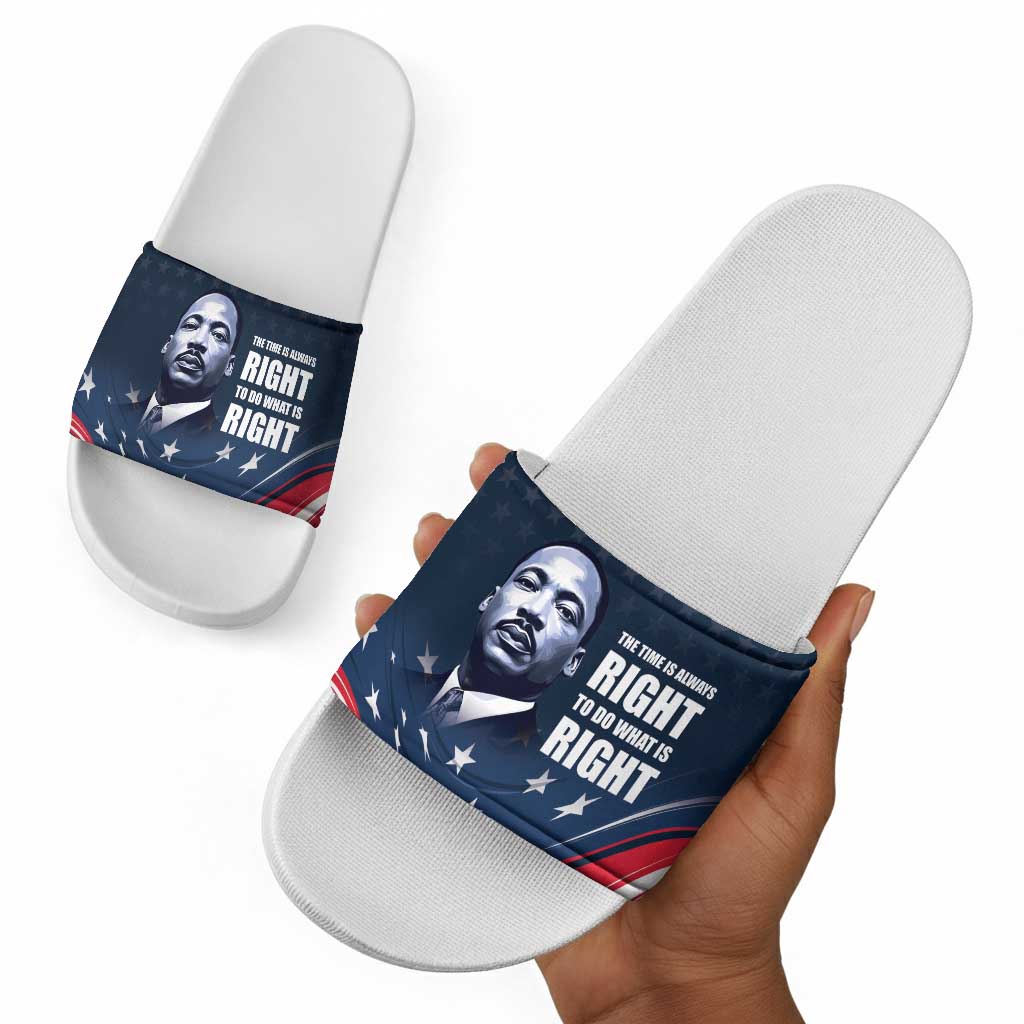 Honor MLK African-American Civil Rights Leaders Slide Sandals The Time Is Always Right To Do What Is Right