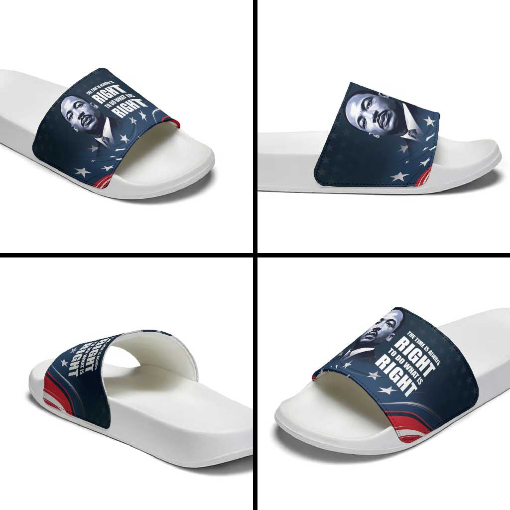 Honor MLK African-American Civil Rights Leaders Slide Sandals The Time Is Always Right To Do What Is Right