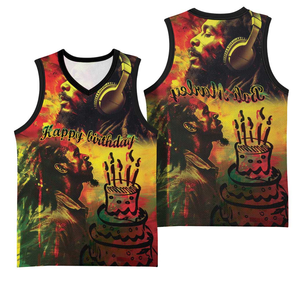 Happy Birthday King of Reggae Basketball Jersey - African Pride