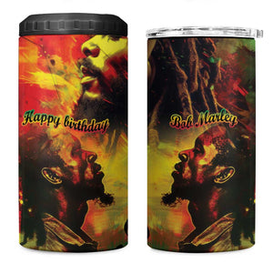 Happy Birthday King of Reggae 4 in 1 Can Cooler Tumbler