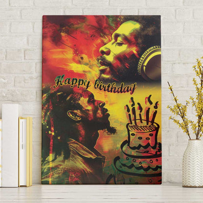 Happy Birthday King of Reggae Canvas Wall Art