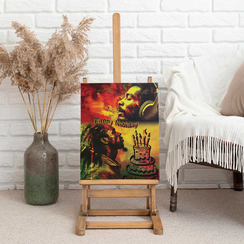 Happy Birthday King of Reggae Canvas Wall Art