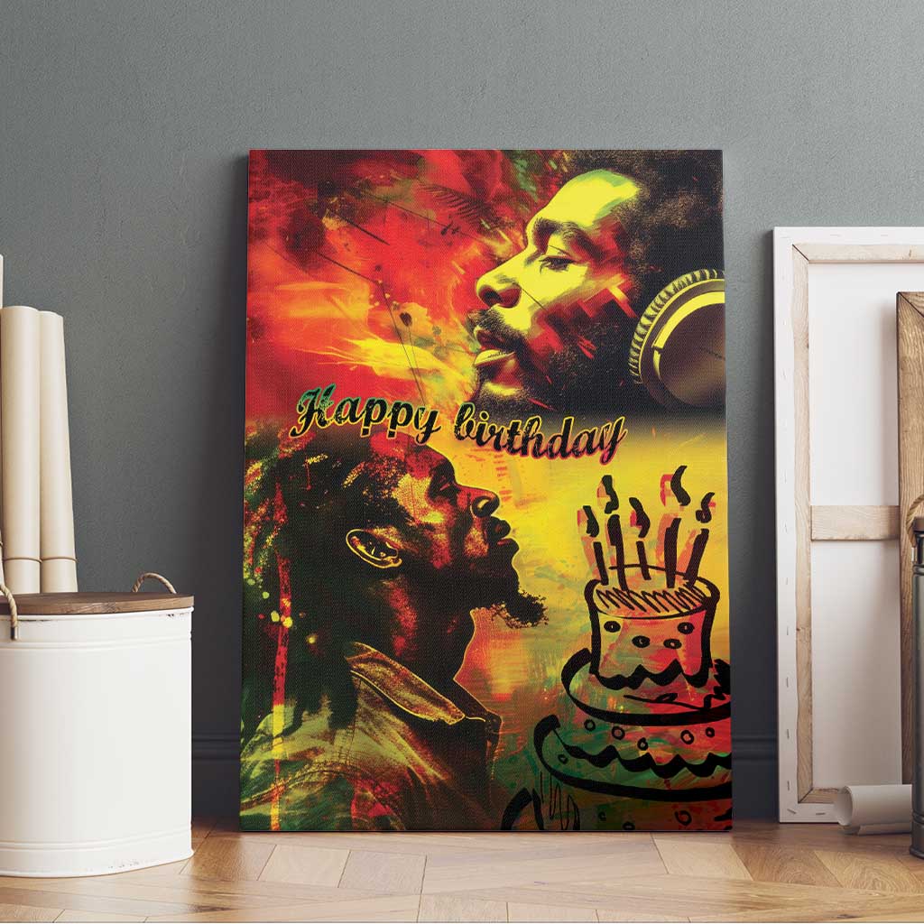 Happy Birthday King of Reggae Canvas Wall Art