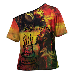 Happy Birthday King of Reggae Cross Shoulder Shirt